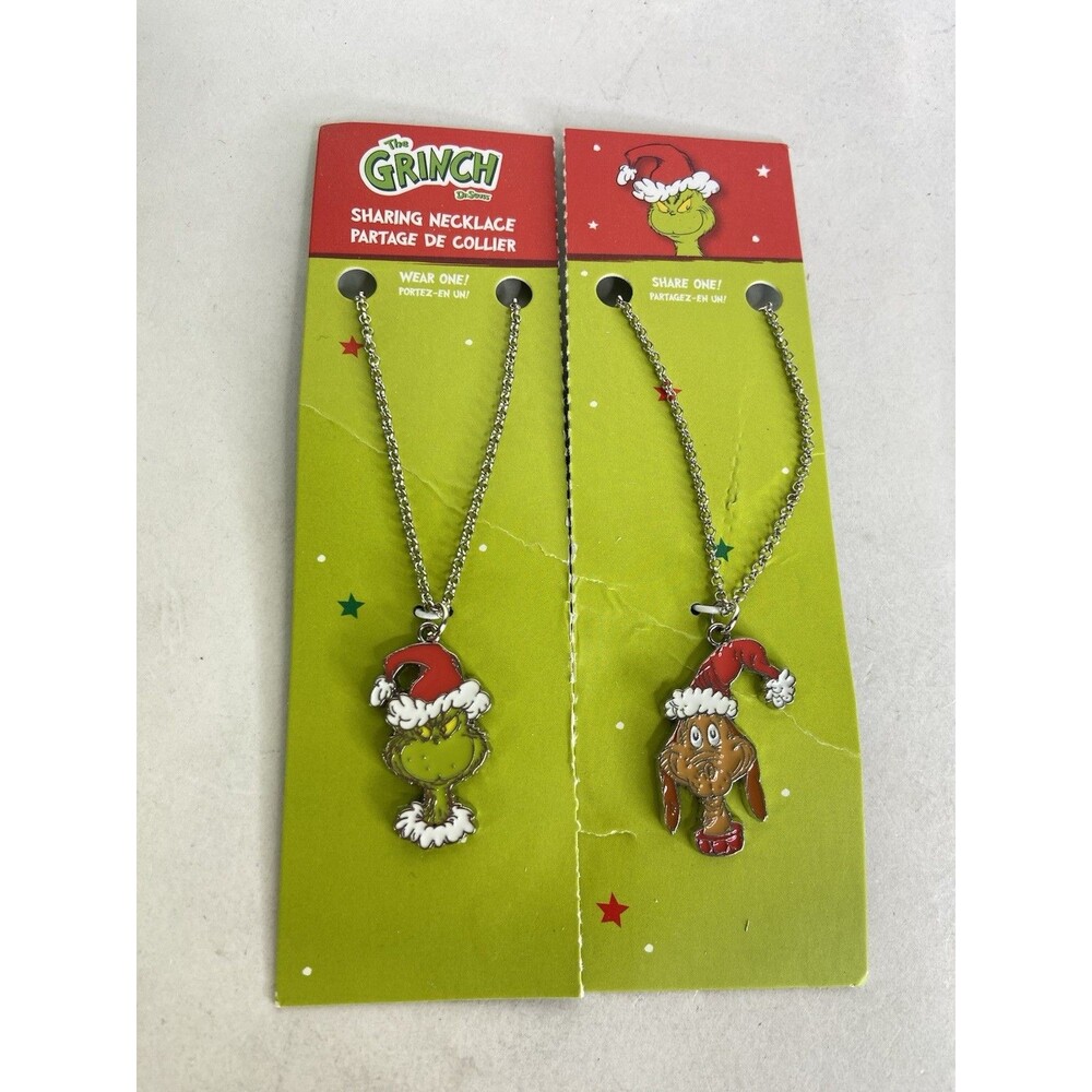 Dr. Seuss How The Grinch Stole Christmas Grinch and Max Best Friend Necklace Set